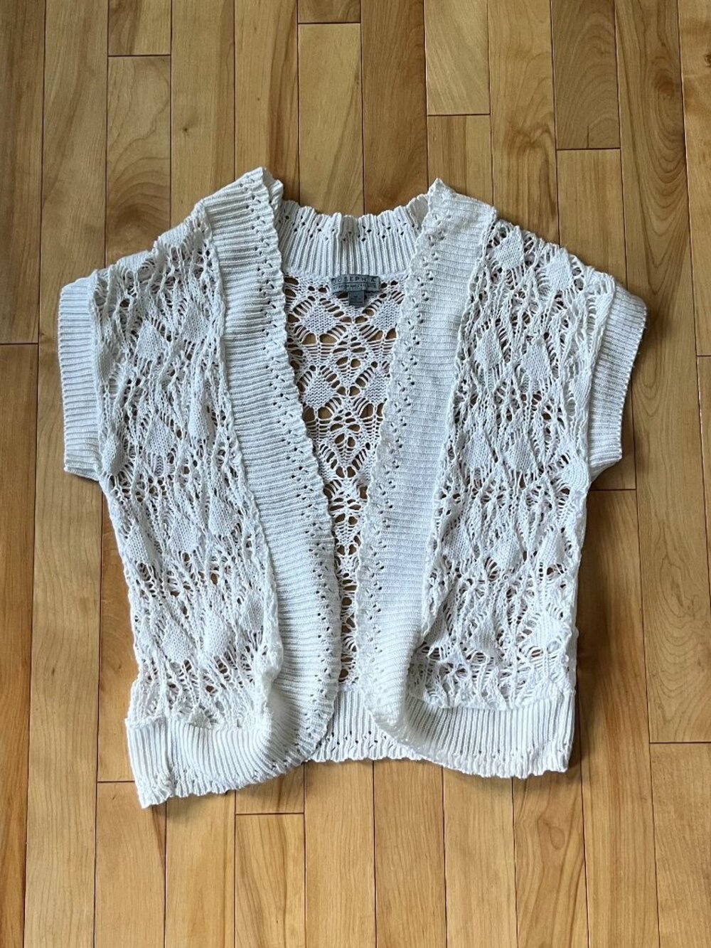 Knit white lace cover up